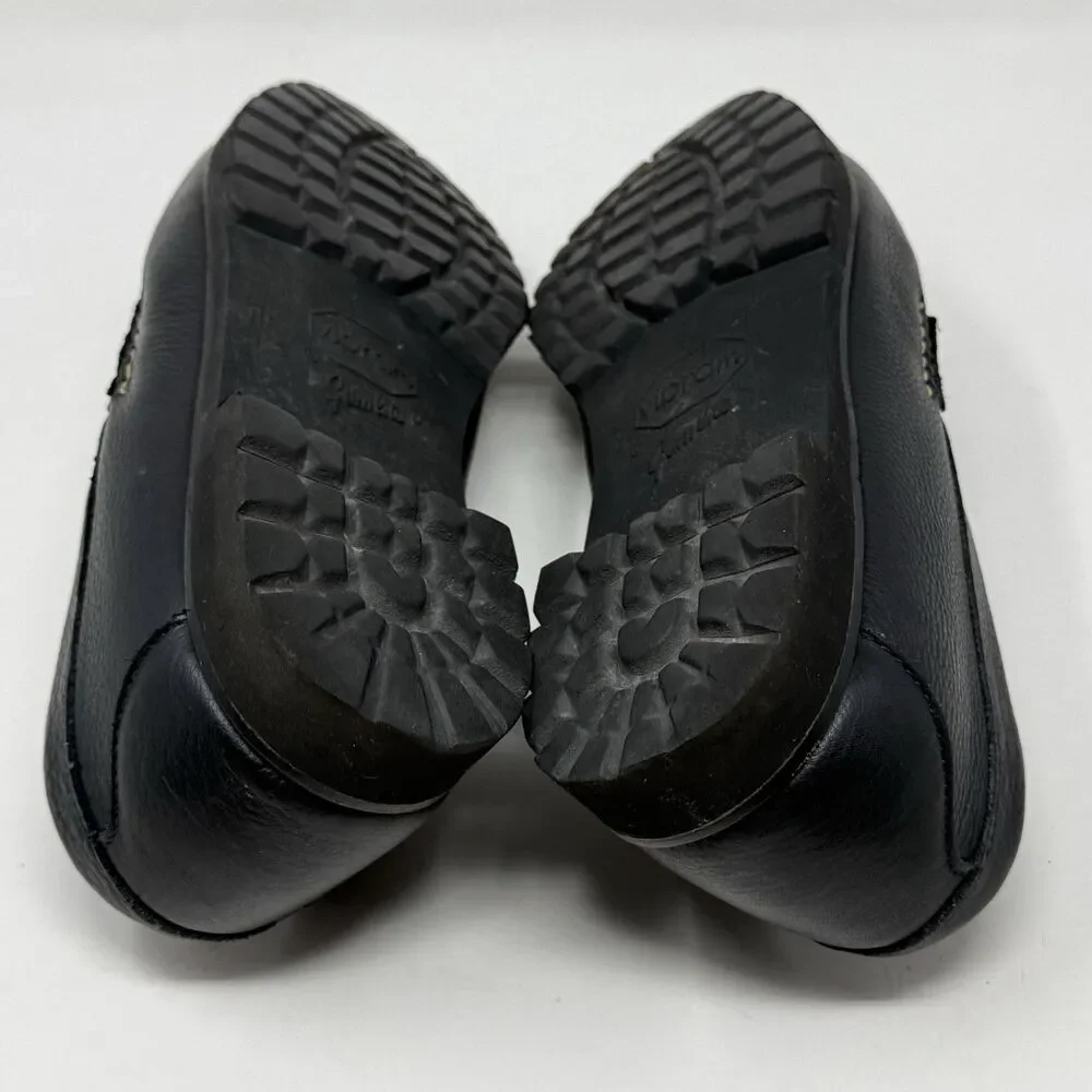 Allen Edmonds Hampton Penny Loafers Mens 12 E Wide Black Leather Lug Sole Casual